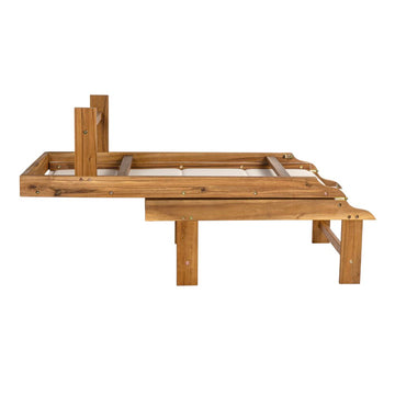 Lagunan 77.17"x26.38" Modern Minimalist Foldable Adjustable Wood Chaise Outdoor Lounge Chair
